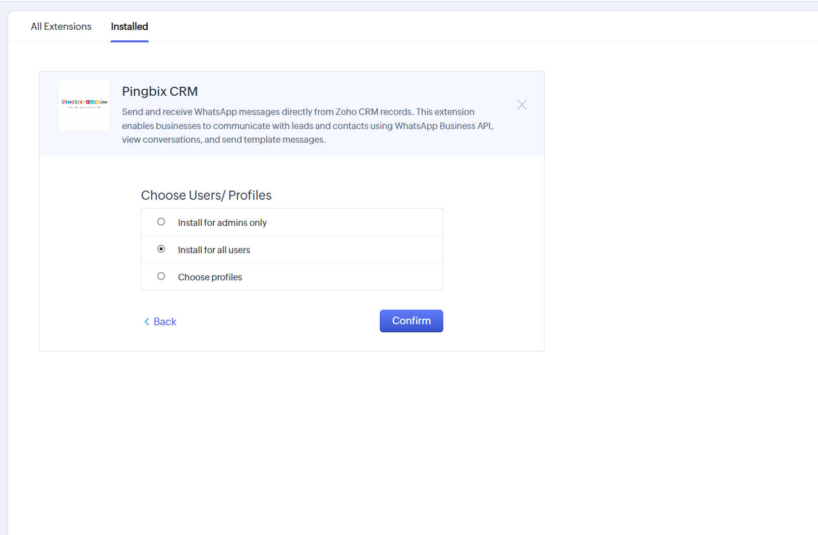 Choose profile