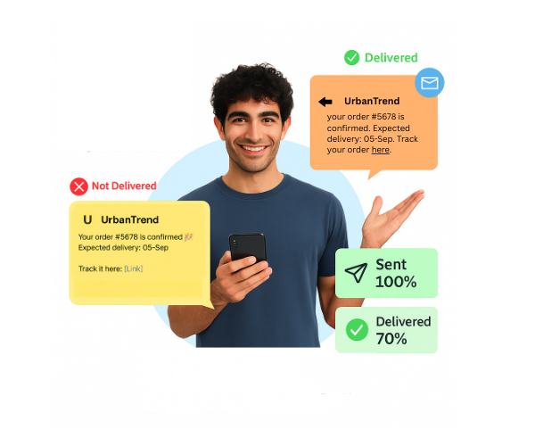 Illustration of a verified business profile in RCS building trust